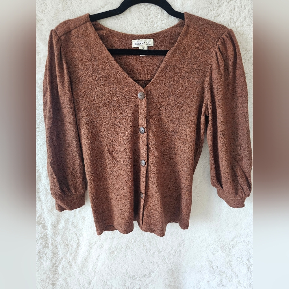 2 For $20 - Brown Button-Up Women's Sweater